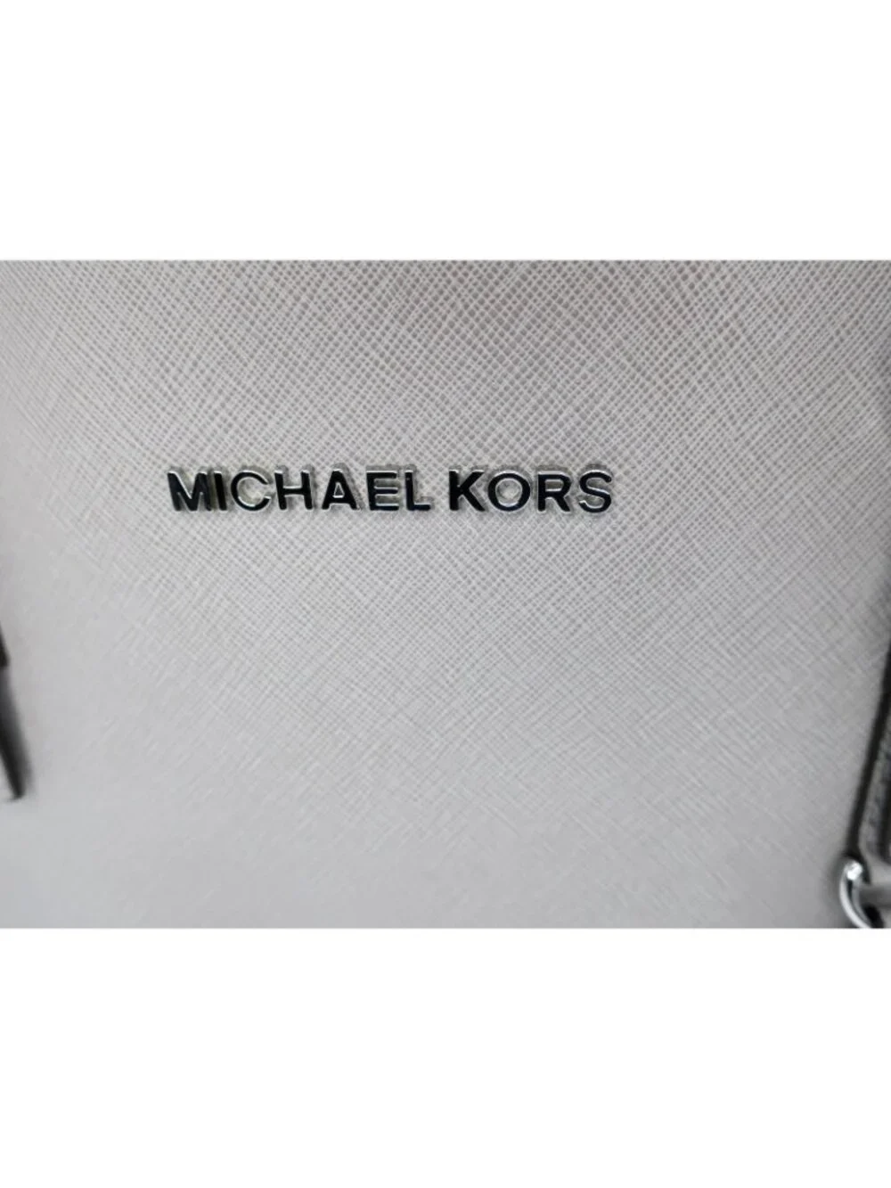 Michael Kors Jet Set Purse Travel Saffiano Leather Gray Large Tote Bag - Picture 10 of 11